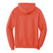 An orange Port & Company Core Fleece Pullover Hoodie with the word "hoodie" on it.