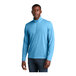 A man wearing a Sport-Tek pond blue heather 1/4 zip pullover.