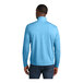 A man wearing a Sport-Tek Pond Blue Heather quarter-zip pullover.