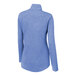 A Sport-Tek women's blue tri-blend long sleeve pullover with a quarter zip.