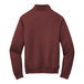 A Port & Company maroon quarter-zip pullover sweatshirt with long sleeves.