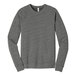 A Bella + Canvas gray triblend raglan sweatshirt with long sleeves.