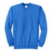 A blue Port & Company sweatshirt on a white background.