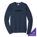 A navy blue unisex crewneck sweatshirt with 'dave's Ice Cream' printed on the front and a customizable option.