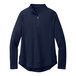 A Port Authority women's navy quarter-zip sweatshirt.