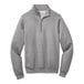 A Port & Company athletic heather quarter-zip fleece sweatshirt in grey.