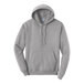 An Athletic Heather Port & Company Core Fleece Pullover Hoodie with a hood.