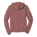 A mauve Bella + Canvas full-zip hoodie with a hood.