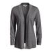 A smoke heather Edwards cardigan with long sleeves.