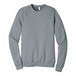 A Bella + Canvas grey Sponge Fleece crewneck sweatshirt with long raglan sleeves.