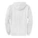 A white Port & Company fleece full-zip hoodie with a hood.