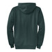 A dark green Port & Company full-zip hoodie with a hood.