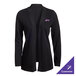 A women's customizable black shirttail cardigan in an extra small size made from a cotton, acrylic, and nylon blend.