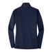 A Port Authority women's navy full-zip jacket with vertical texture.