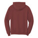 A maroon Port & Company fleece pullover hoodie with a hood.