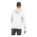 A man wearing a grey Bella + Canvas sponge fleece full-zip hoodie.