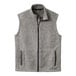 A grey Port Authority fleece sweater vest with black zippers.