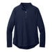 A Port Authority women's navy quarter-zip sweatshirt.