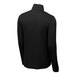 A back view of a black Sport-Tek Triad quarter-zip pullover sweatshirt with long sleeves.