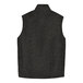 A black heather fleece sweater vest.