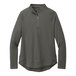 A Port Authority women's grey long sleeved 1/4 zip sweatshirt.