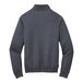 A dark grey Port & Company sweater with a quarter-zip.