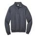 A Port & Company heather navy quarter-zip pullover sweatshirt.