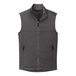 A graphite Port Authority smooth fleece vest with zippers.