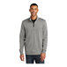 A man wearing a Nike gray Dri-FIT half-zip sweater.