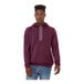 A man wearing a maroon Bella + Canvas sponge fleece pullover hoodie.