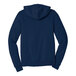 A back view of a navy Bella + Canvas Sponge Fleece Full-Zip Hoodie.