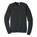 A dark gray Bella + Canvas unisex sweatshirt with long sleeves.