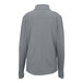 A gray fleece full-zip jacket with black accents.
