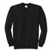 A black Port & Company sweatshirt on a white background with a white logo.