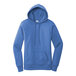 A heather royal blue Port & Company Core Fleece pullover hoodie with a hoodie.