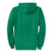 A green Port & Company fleece hoodie with a zipper.