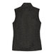 A black heather fleece sweater vest.