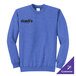 A heather royal blue unisex crewneck sweatshirt with 'dave's ice cream' printed on the left chest, made from a cotton/poly blend.