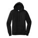 A black Port & Company fleece pullover hoodie with a hoodie.