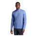 A man wearing a Sport-Tek blue 1/4 zip pullover.