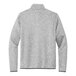 A Port Authority unisex grey fleece sweater jacket.