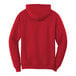 A red Port & Company Core Fleece pullover hoodie with a hood.