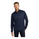 An extra small unisex Port Authority blue 1/4 zip pullover with a vertical texture.