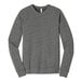 A Bella + Canvas grey triblend sponge fleece raglan sweatshirt with long grey sleeves.