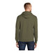 A man wearing an olive green Port & Company Core Fleece pullover hoodie