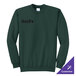 A dark green unisex crewneck sweatshirt with 'dave's Ice Cream' printed on the front left chest.