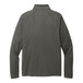 The back view of a Port Authority gray quarter-zip sweatshirt.