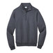 A Port & Company heather navy quarter-zip pullover sweatshirt.