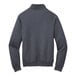 A heather navy Port & Company Core Fleece quarter-zip pullover with long sleeves and a zipper.