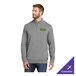 A gray unisex quarter-zip fleece pullover sweatshirt with a customizable logo on the chest.